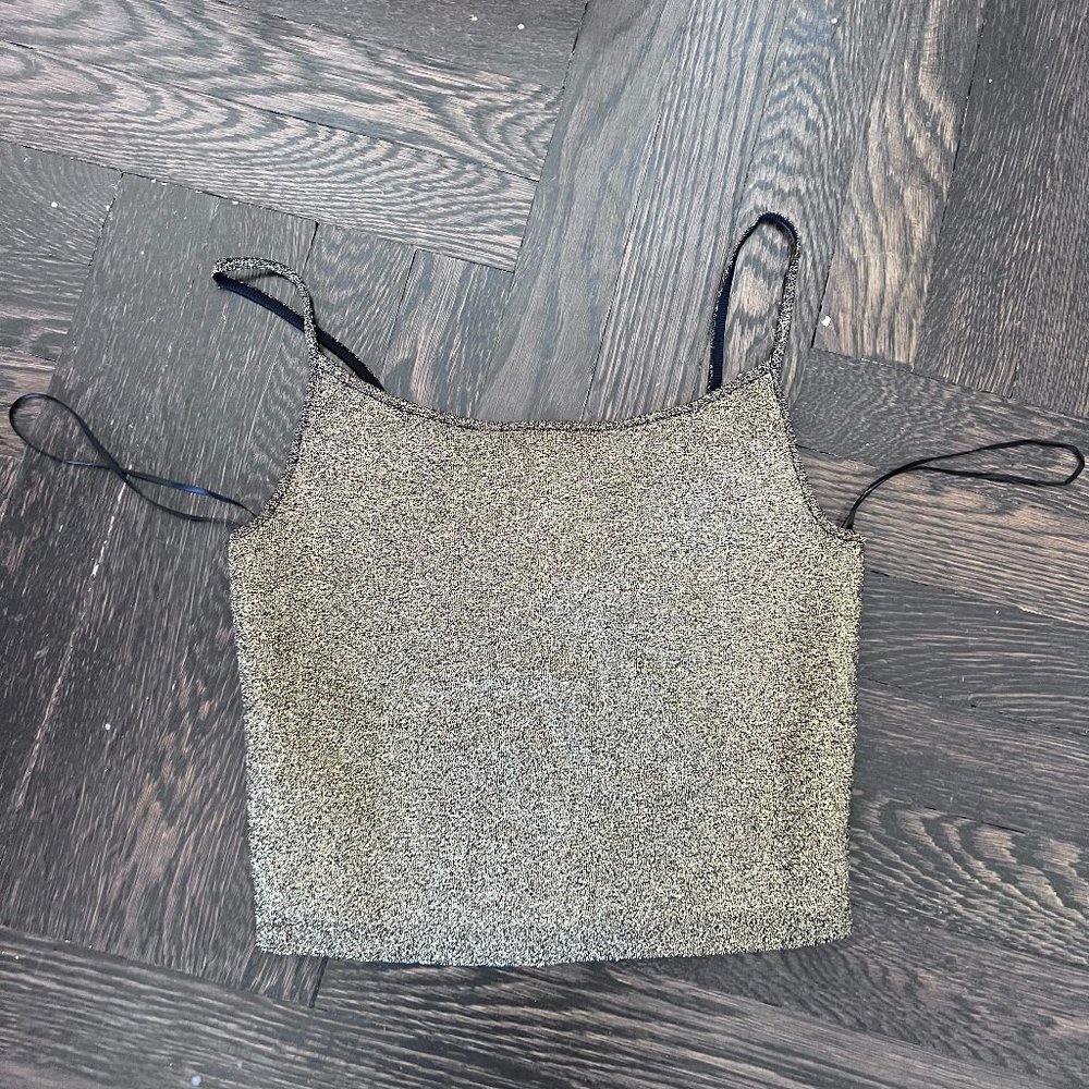 ALC Rosie Top, size XS, black and gold tank top